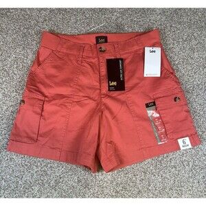 Women's‎ Lee NWT Pink Flex-to-Go Ultra Lux Short Cotton Stretch Pockets Size 6